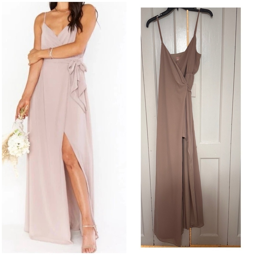 Show Me Your MuMu Liz Maxi Chiffon Dress in Dune